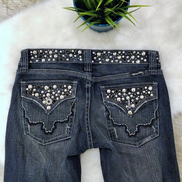 MISS ME Anchorage Studded Bootcut Flare Jean 26x32 - Picture 2 of 8